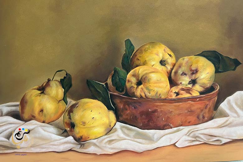 آموزش نقاشی رنگ روغن میوه